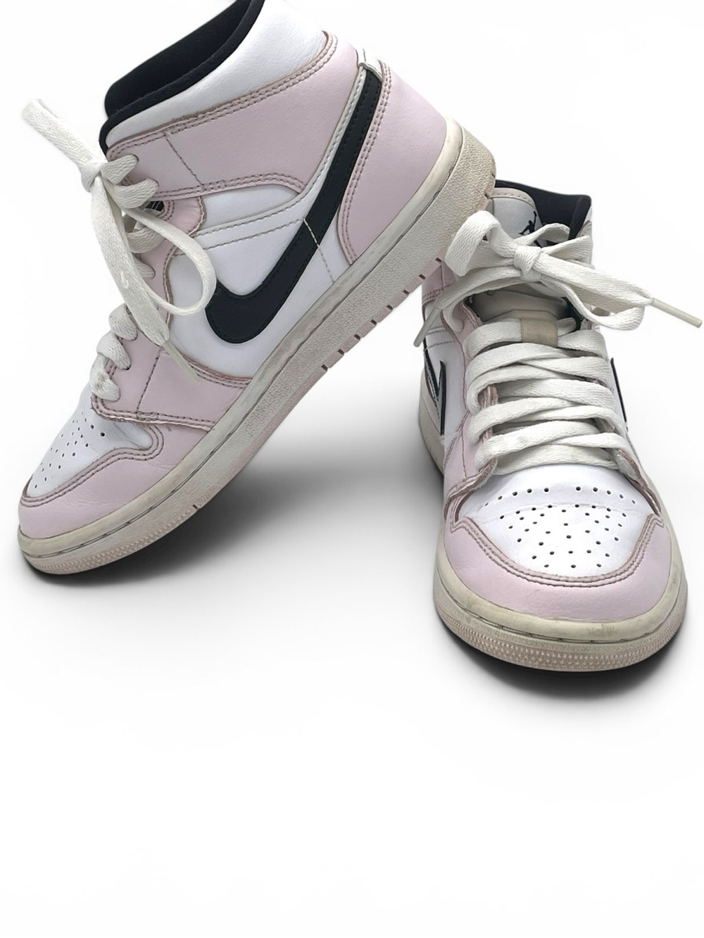 Nike Air Jordan 1 Mid GS BQ6472-500 Pink White Black Youth Size 5Y
